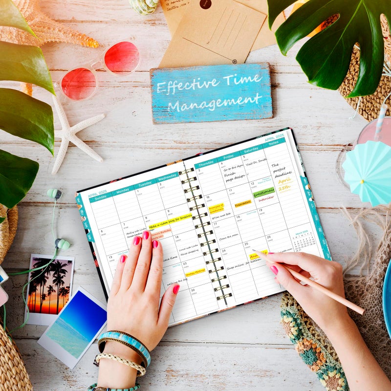 Ymumuda 2025 Planner, 12-Month Daily Weekly Monthly Planner from JAN.2025 to DEC.2025, 8.4"" X 6"", Spiral Planner Notebook with Stickers, Elastic Closure, Inner Pocket - Image 2